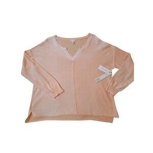 Tribal Sandwashed‎ VNeck Womens size XL Lightweight Preppy Ribbed Casual Sweater